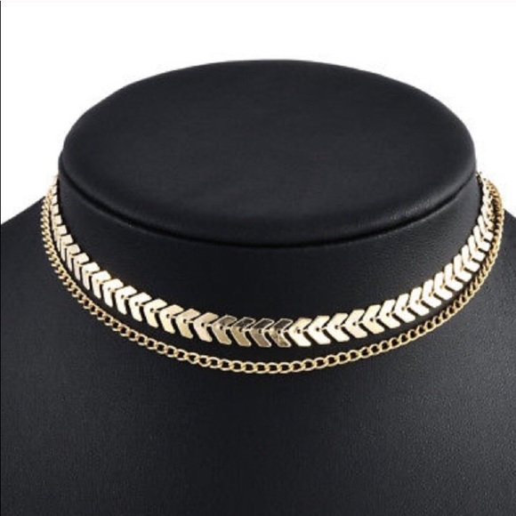 Boho Chevron Layered Choker Necklace - Picture 3 of 3